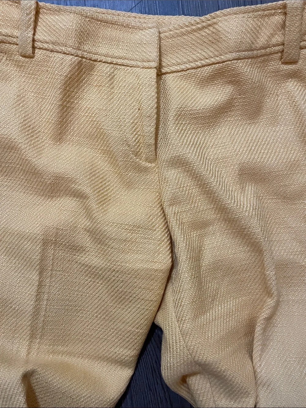 Tory Burch Textured Yellow  Pants Sz 10